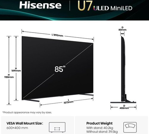 Hisense ULED MiniLED 85U7Q (2025) - 2