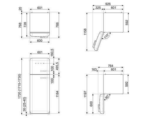 Smeg Réfrigérateur FAB30LPB6 - 10