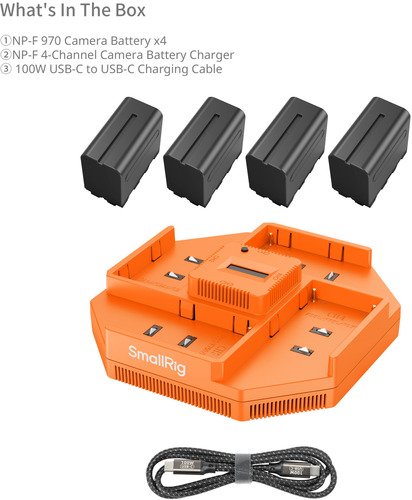 SmallRig 4834 NP-F970 4-Channel Camera Battery Charger - 4