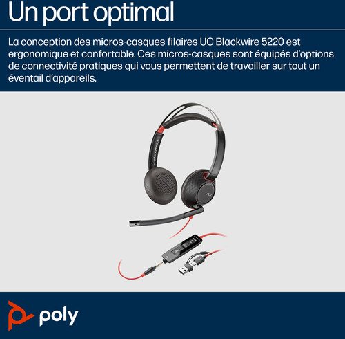 Poly Blackwire 5220 Stereo USB-C Headset - 3