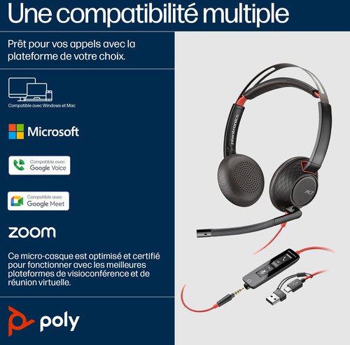 Poly Blackwire 5220 Stereo USB-C Headset - 5