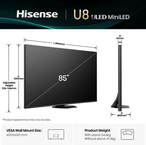 Hisense Mini-LED 4K 85U8Q (2025) - 2