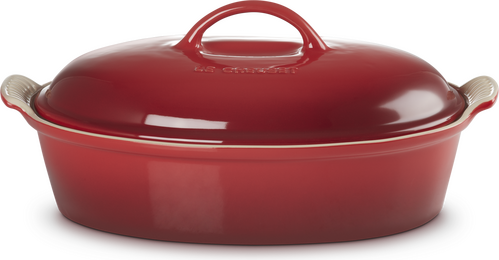 Le Creuset Ovenschaal ovaal met deksel kersenrood - 1 Le Creuset Ovenschaal ovaal met deksel kersenrood - 1