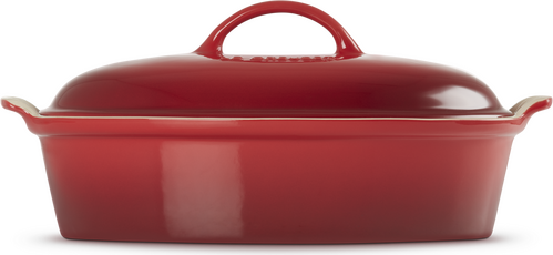 Le Creuset Ovenschaal ovaal met deksel kersenrood - 3
