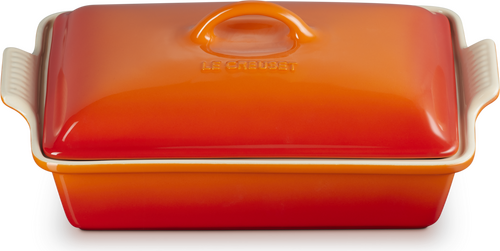Le Creuset Rechthoekige Ovenschaal met deksel Oranjerood - 2