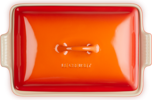 Le Creuset Rechthoekige Ovenschaal met deksel Oranjerood - 4
