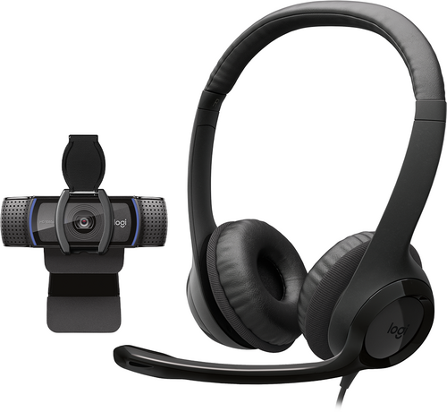 Logitech C920S Pro HD Webcam + H390 USB Headset - 1