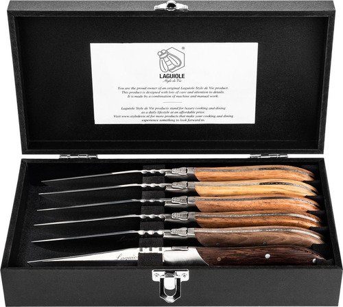 Laguiole Luxury Line Steakmes Set 6 Mixed Wood - 1