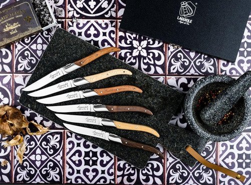 Laguiole Luxury Line Steakmes Set 6 Mixed Wood - 8