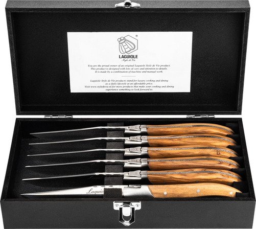 Laguiole Luxury Line Steakmes Set 6 Olijfhout - 2