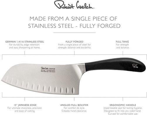 Robert Welch Signature Breed Santokumes uit RVS 17cm - 4