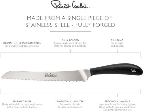 Robert Welch Signature Broodmes uit RVS 22cm - 4