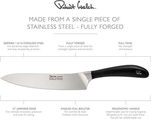 Robert Welch Signature Chefmes uit RVS 20cm - 4