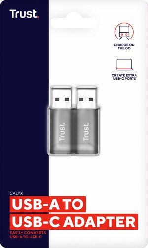 Trust Calyx USB-A To USB-C Adapter 2-Pack - 6
