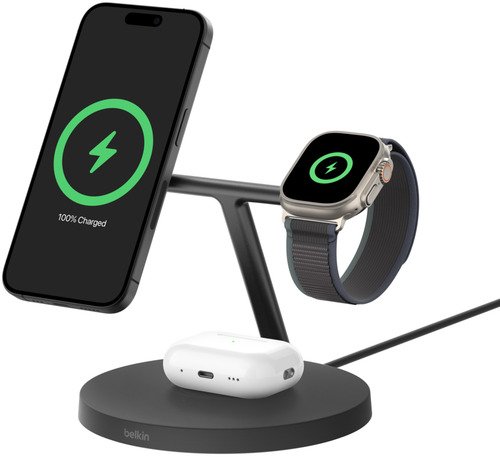 Belkin BoostCharge Pro 3-en-1 Qi2 15W Noir - 4