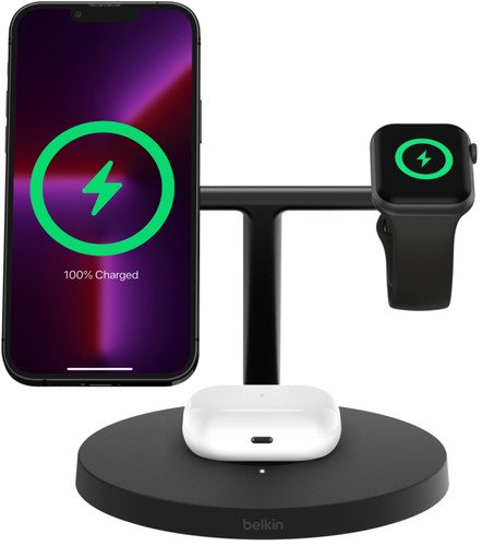 Belkin BoostCharge Pro 3-en-1 Qi2 15W Noir - 6