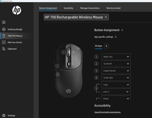 HP 700 Rechargeable Wireless Mouse - 7